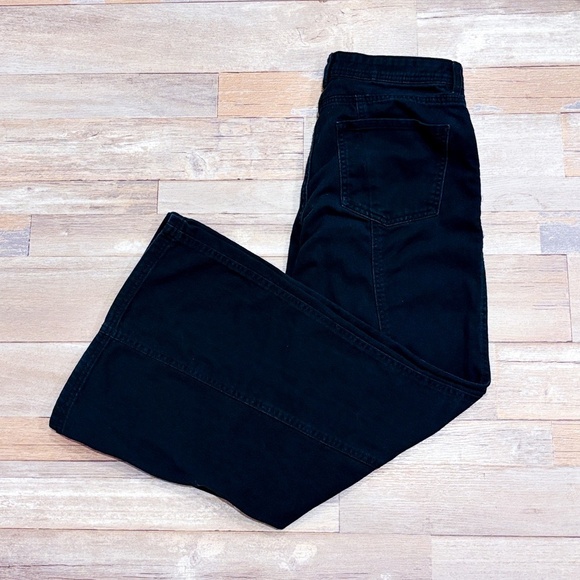 DIVIDED Black ribbed patchwork jeans with wide leg - Picture 4 of 11
